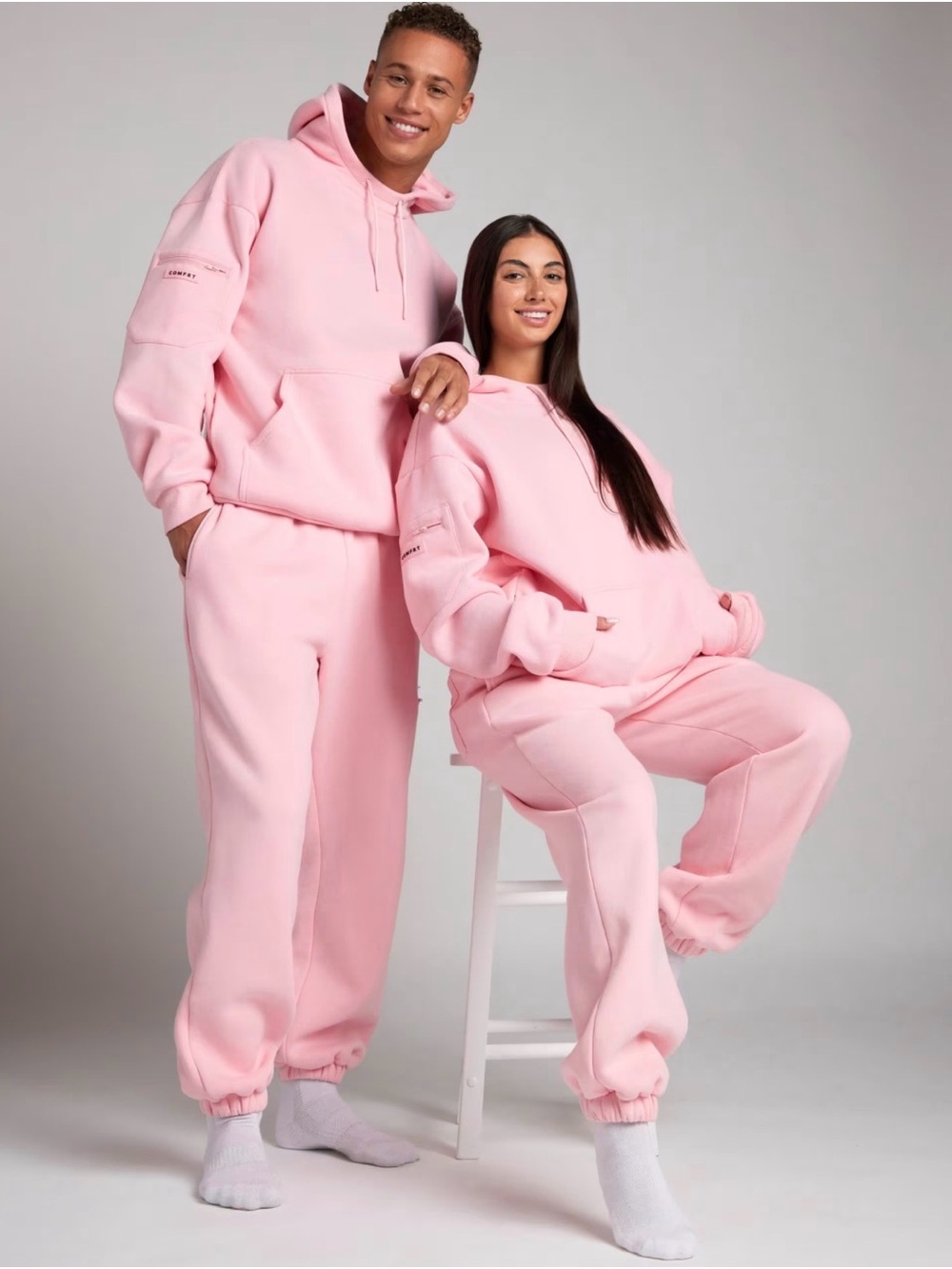 Women's Pink Fleece Jogger comfort Sweatsuit